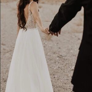 True Love White Beaded Rhinestone Maxi Dress